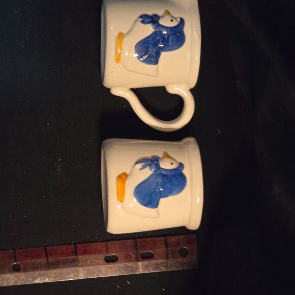 Vintage Taiwan Ceramic Cream & Sugar Set With Blue Hooded Duck Design - Picture 9 of 10